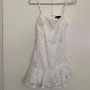 Lulu's Days with You White Floral Burnout Ruffled Mini Dress